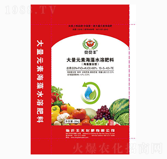 大量元素海藻水溶肥料13-8-42+TE-貝貝豐-豐禾