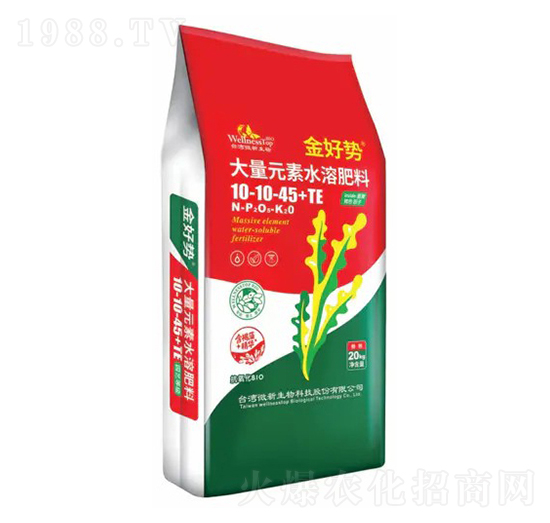 功能型大量元素水溶肥10-10-45+TE-金好勢-微新生物